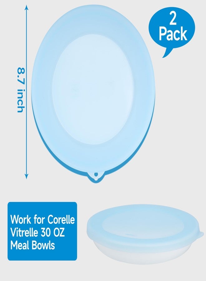 Purekra 2 Pack Silicone Lids for Corelle 30-Oz Versa Bowls, Freezer & Microwave & Dishwasher Safe (Bowl not included) - Image 2